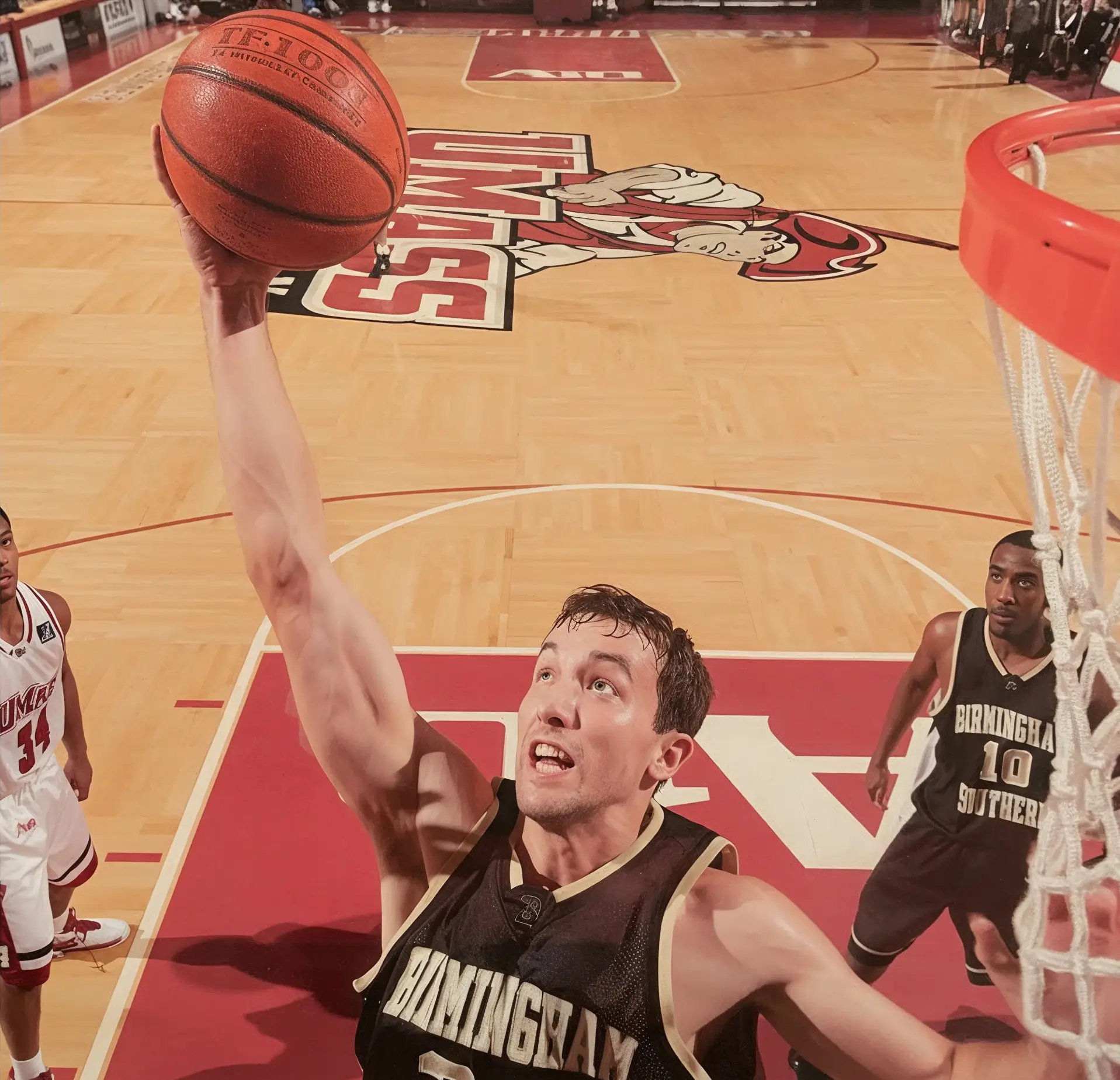 Thomas Viglianco playing college basketball at Birmingham Southern